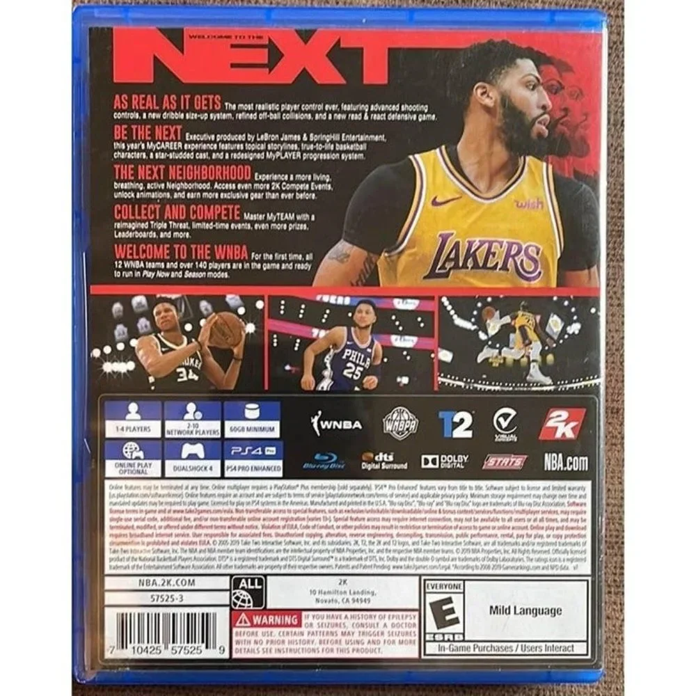 NBA 2K20 (SONY PlayStation 4 Game, 2019) w/Instruction Manual